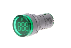 Амперметър LED HBD16-DA 0-200А зелен, кръгъл ф22,3