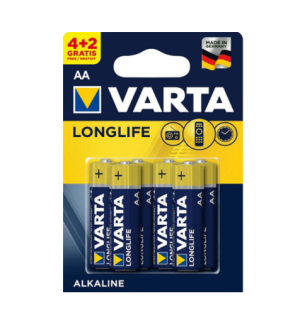 Батерии алкални Longlife  AA 4+2 бр. VARTA