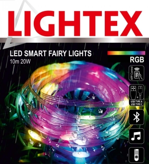 Лента LED RGB цветна комплект 10м 10/1м 20W Lightex
